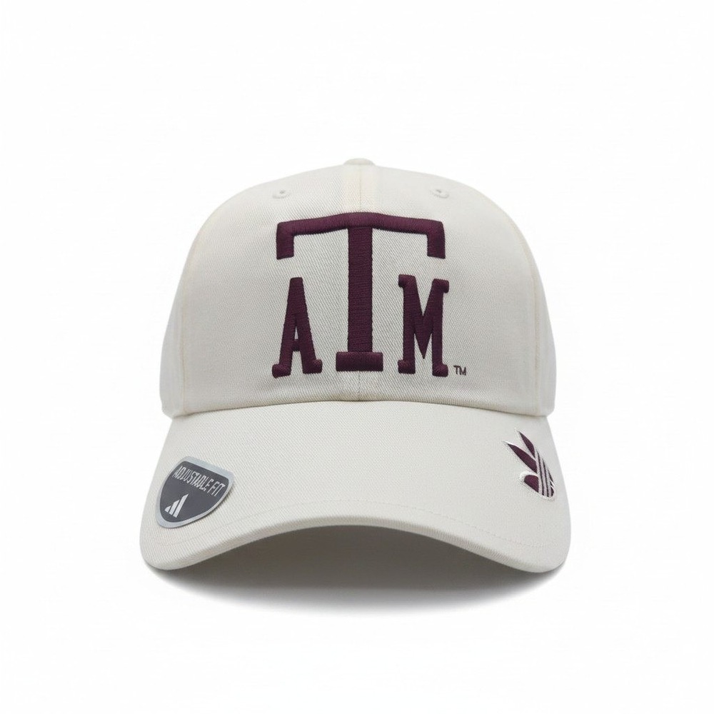 Adidas Texas A&M Aggies Hat Mens Cream Maroon Adjustable Strapback Cap NEW